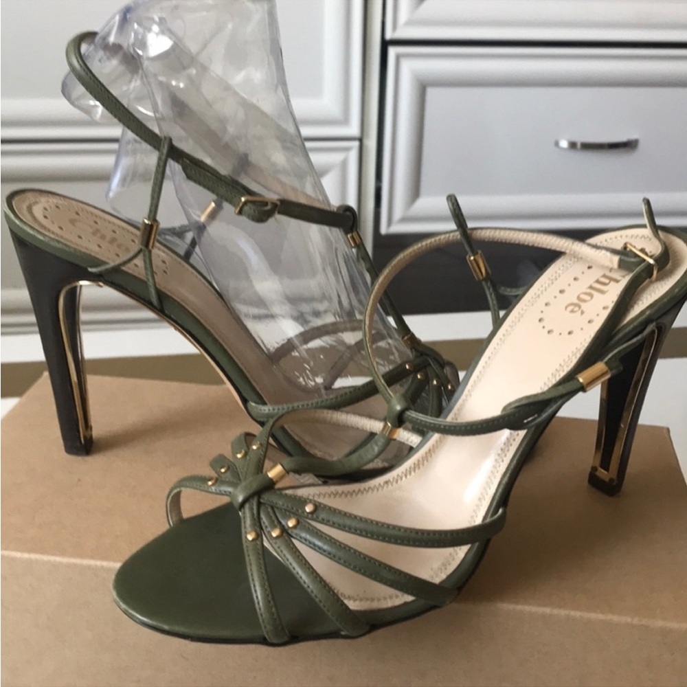 Chloe Hunter Green Strappy Sandal Heel